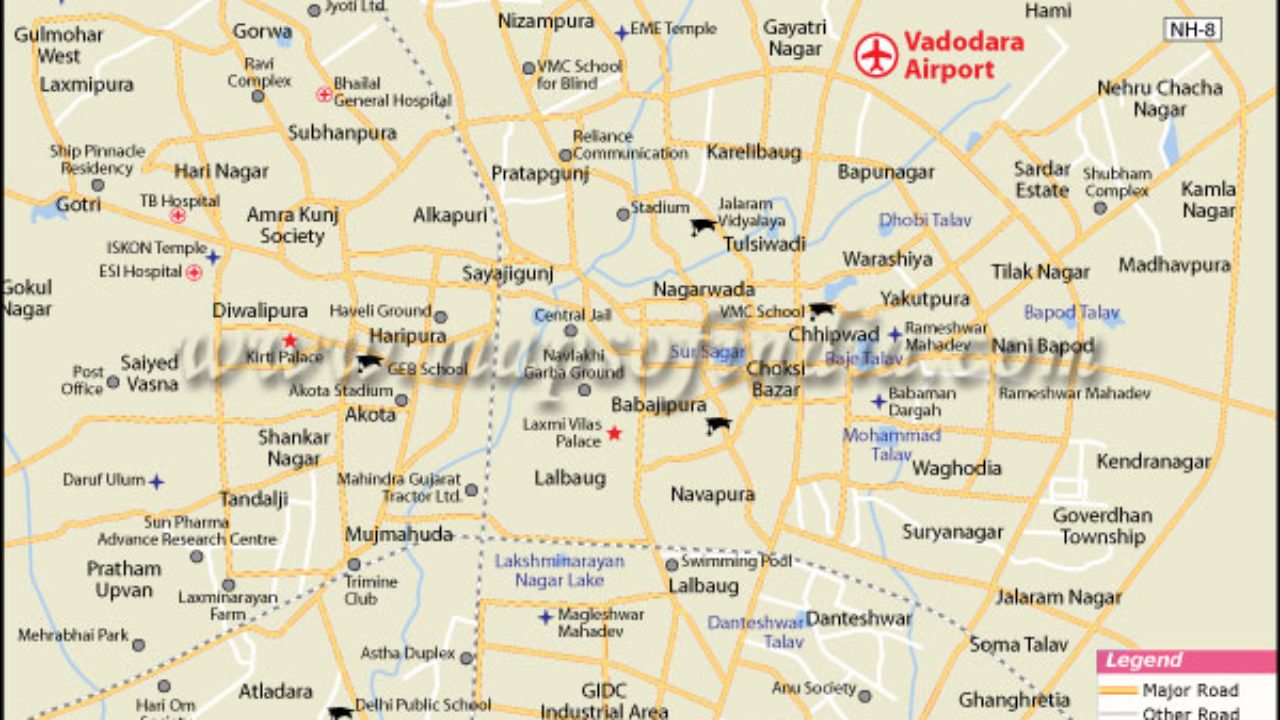 Baroda In India Map Vadodara Map - Baroda In India Map Vadodara Map -